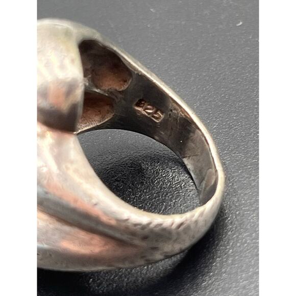 ND Vintage Designer Heavy Sterling Silver Triple Sculpted Dome Ring, Size 8 - Picture 6 of 9